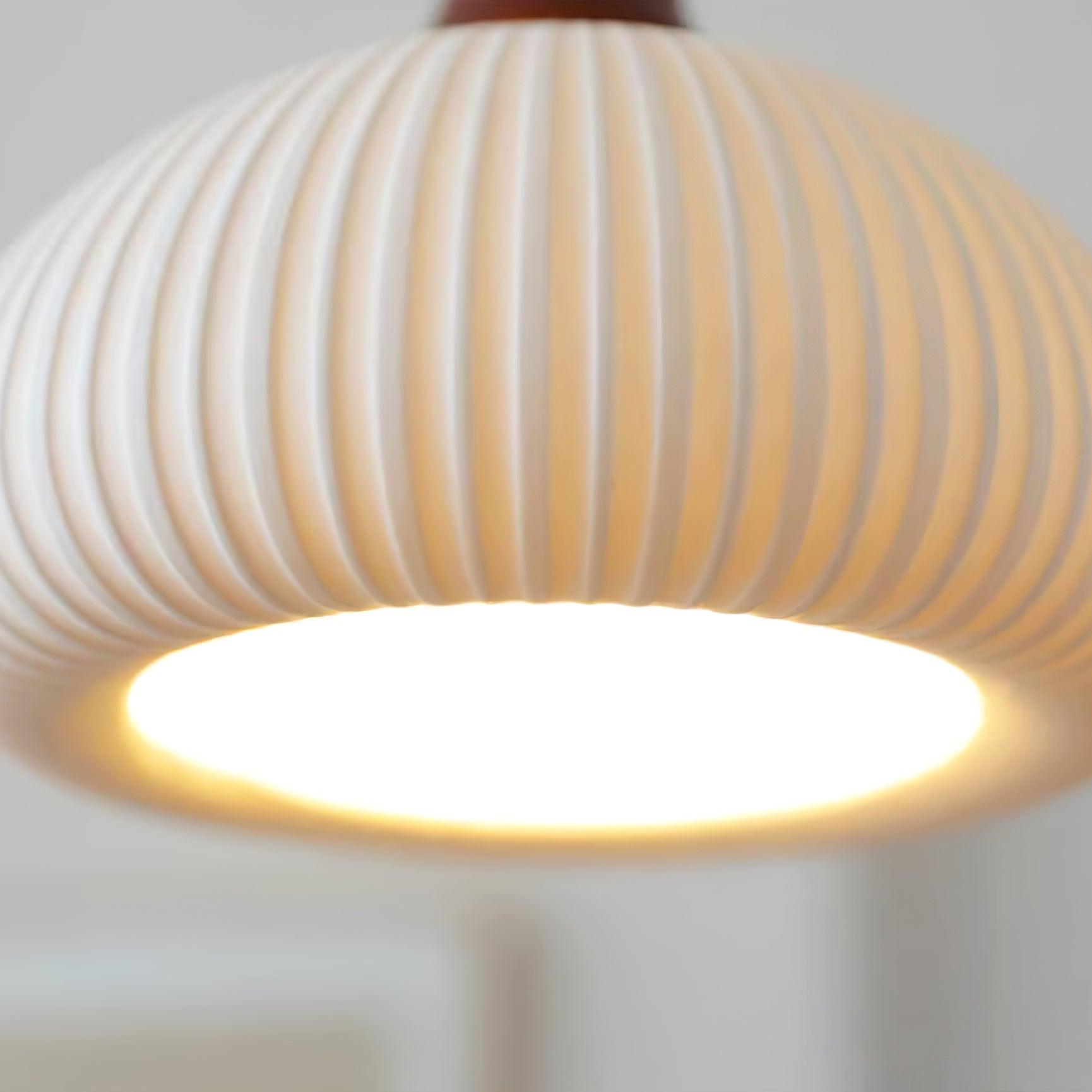 Ceramic Pendant Light for Dining Room & Bedroom | Scandinavian Oak Design | E26/E27 Socket | Rustic Minimalist Hanging Lamp