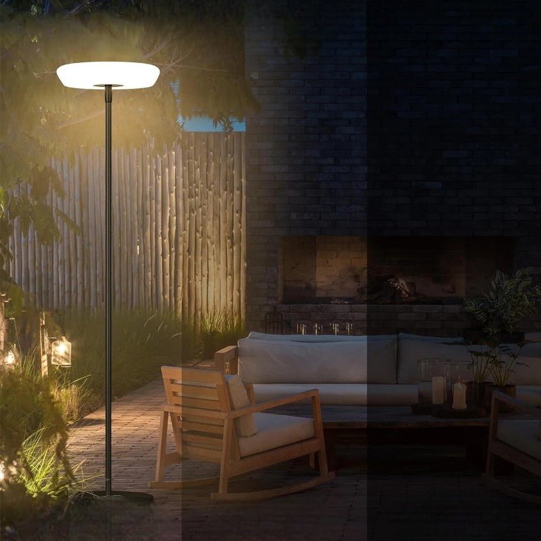 Solar Outdoor Garden Light for Pathway & Yard | Modern Metal Acrylic Post Lamp | E27 LED | IP65 Waterproof | 172cm
