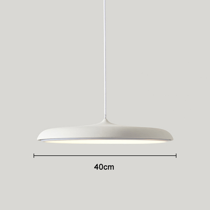 Scandinavian Disc Pendant Lamp for Dining Room & Kitchen | Minimalist Floating LED Light | Metal & Acrylic | 25–40cm