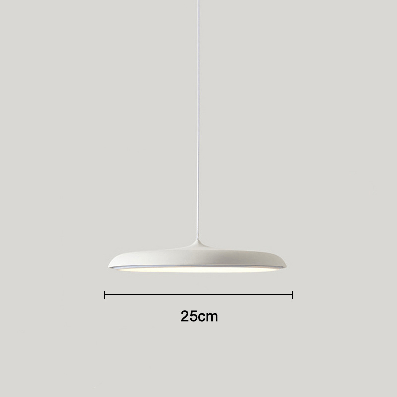 Scandinavian Disc Pendant Lamp for Dining Room & Kitchen | Minimalist Floating LED Light | Metal & Acrylic | 25–40cm
