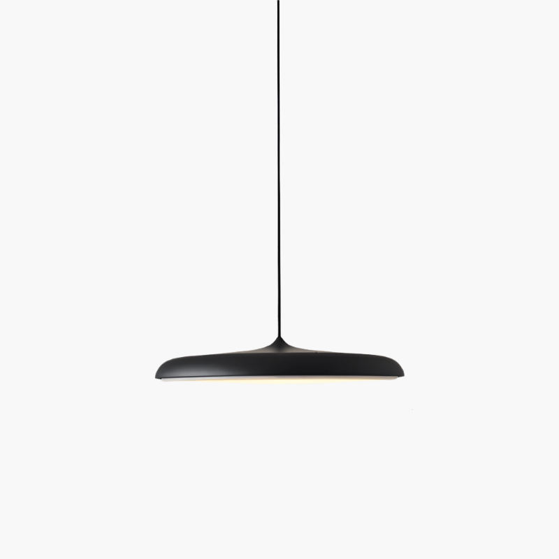 Scandinavian Disc Pendant Lamp for Dining Room & Kitchen | Minimalist Floating LED Light | Metal & Acrylic | 25–40cm
