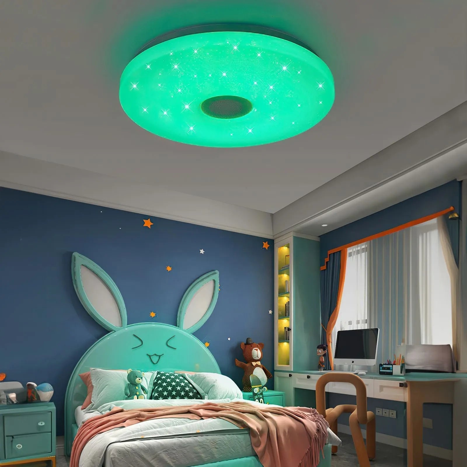 Smart RGB LED Ceiling Lamp for Bedroom & Living Room | App & Remote Control | Dimmable Color Changing Light | 26–33cm