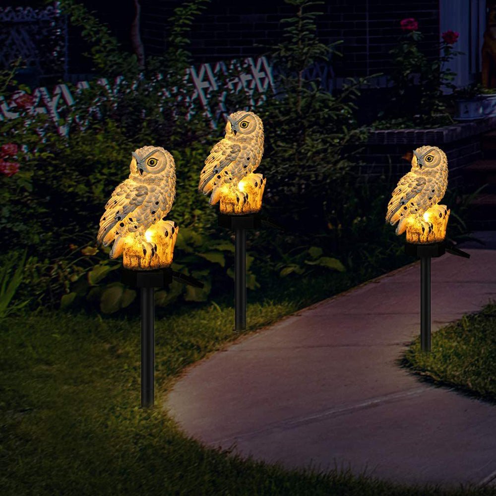 Solar Owl Lamp 2-Pack Outdoor LED Garden Lights | Decorative Animal Design | IP65 Waterproof | ABS Solar Pathway Lighting