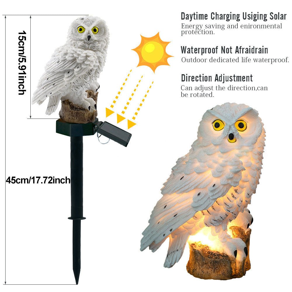 Solar Owl Lamp 2-Pack Outdoor LED Garden Lights | Decorative Animal Design | IP65 Waterproof | ABS Solar Pathway Lighting