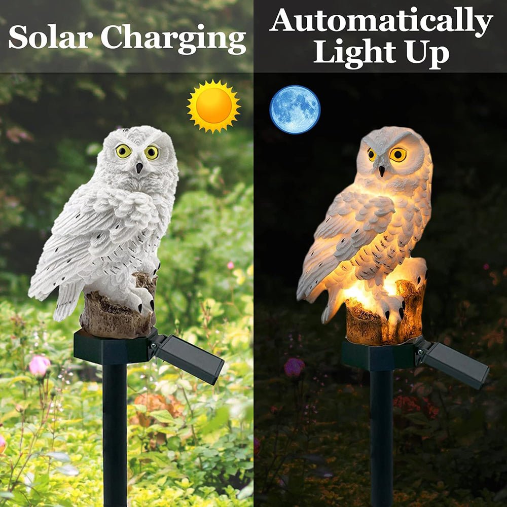Solar Owl Lamp 2-Pack Outdoor LED Garden Lights | Decorative Animal Design | IP65 Waterproof | ABS Solar Pathway Lighting