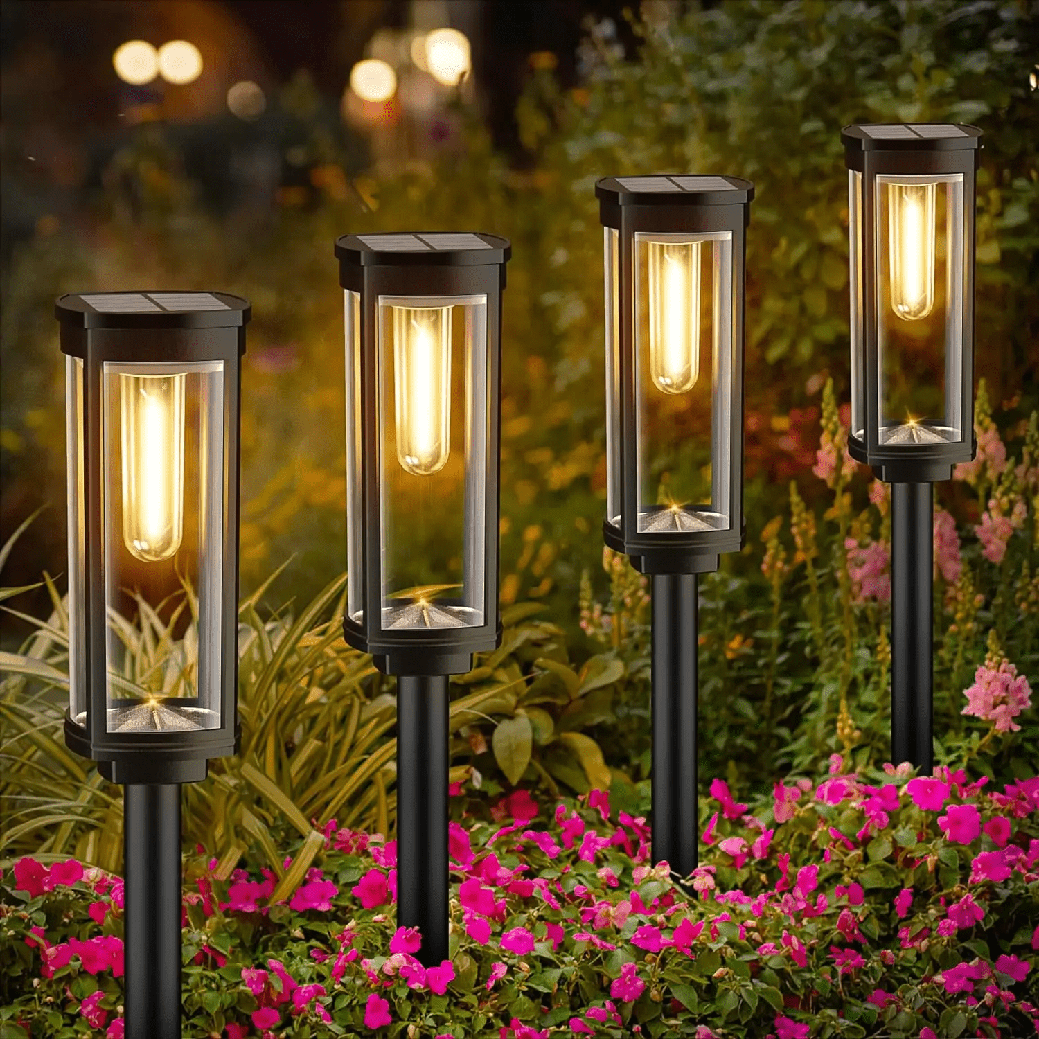 Solar Lanterns Outdoor LED Lighting | Eco-Friendly Garden & Pathway Lights | Aluminum & Plastic | Compact 19cm Design