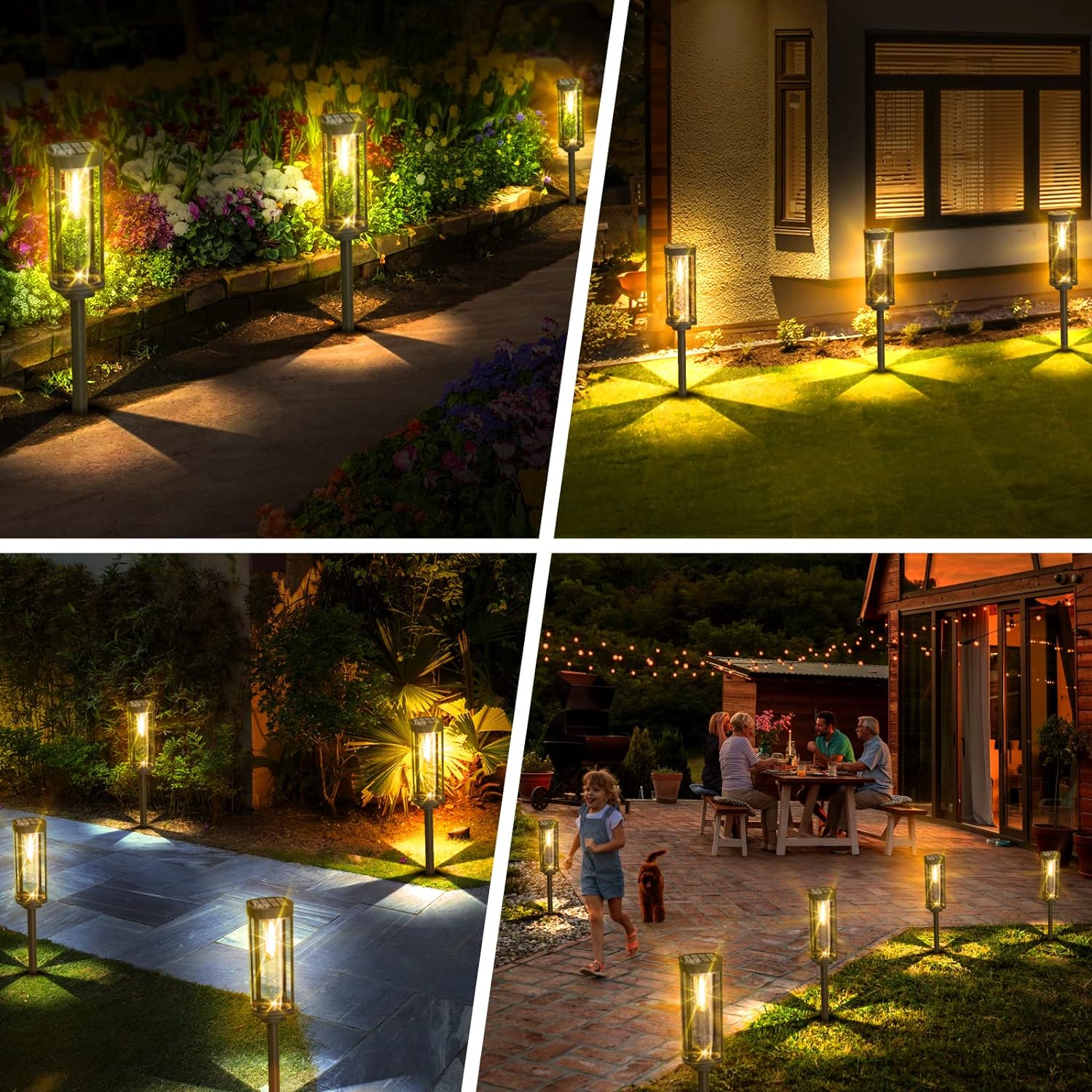Solar Lanterns Outdoor LED Lighting | Eco-Friendly Garden & Pathway Lights | Aluminum & Plastic | Compact 19cm Design