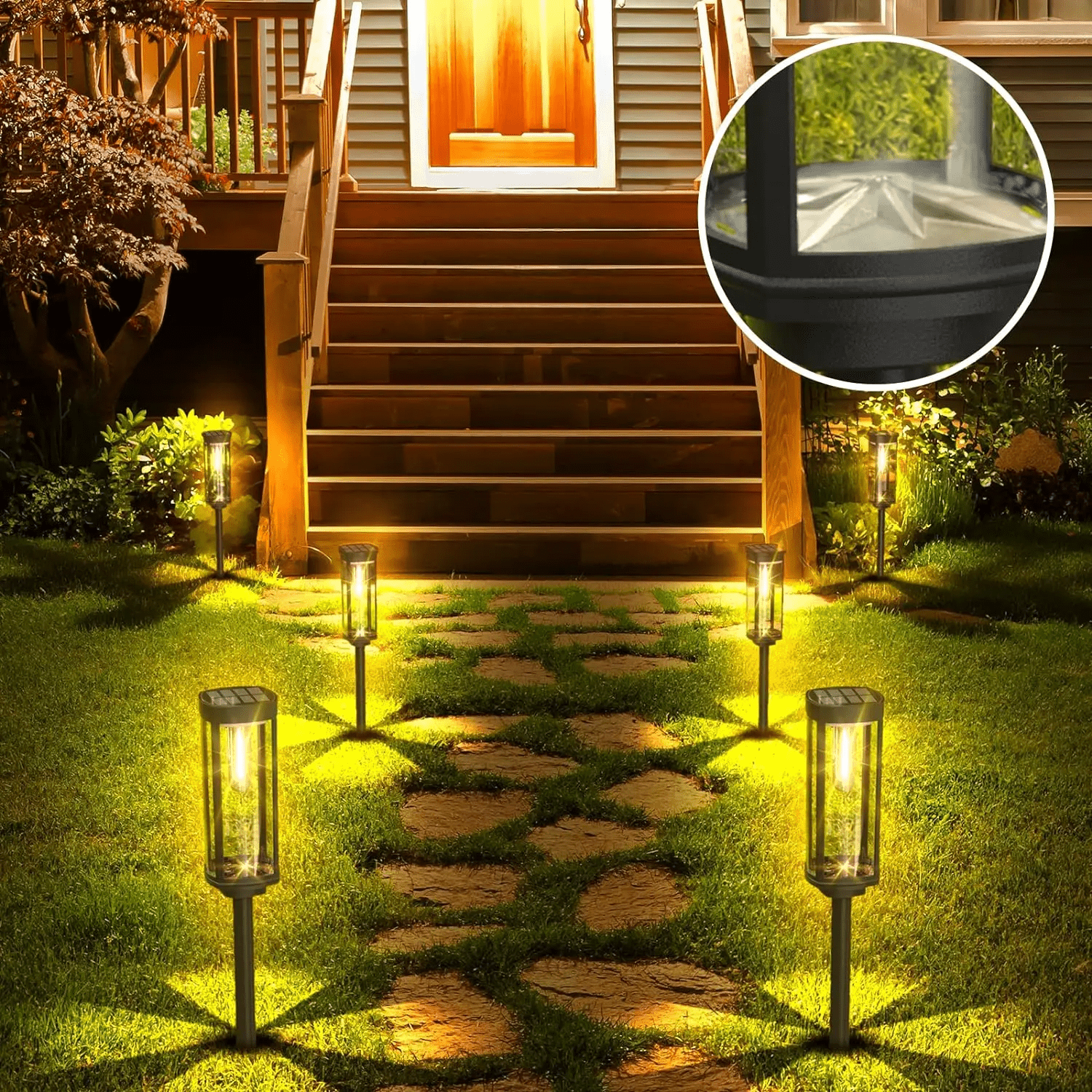 Solar Lanterns Outdoor LED Lighting | Eco-Friendly Garden & Pathway Lights | Aluminum & Plastic | Compact 19cm Design