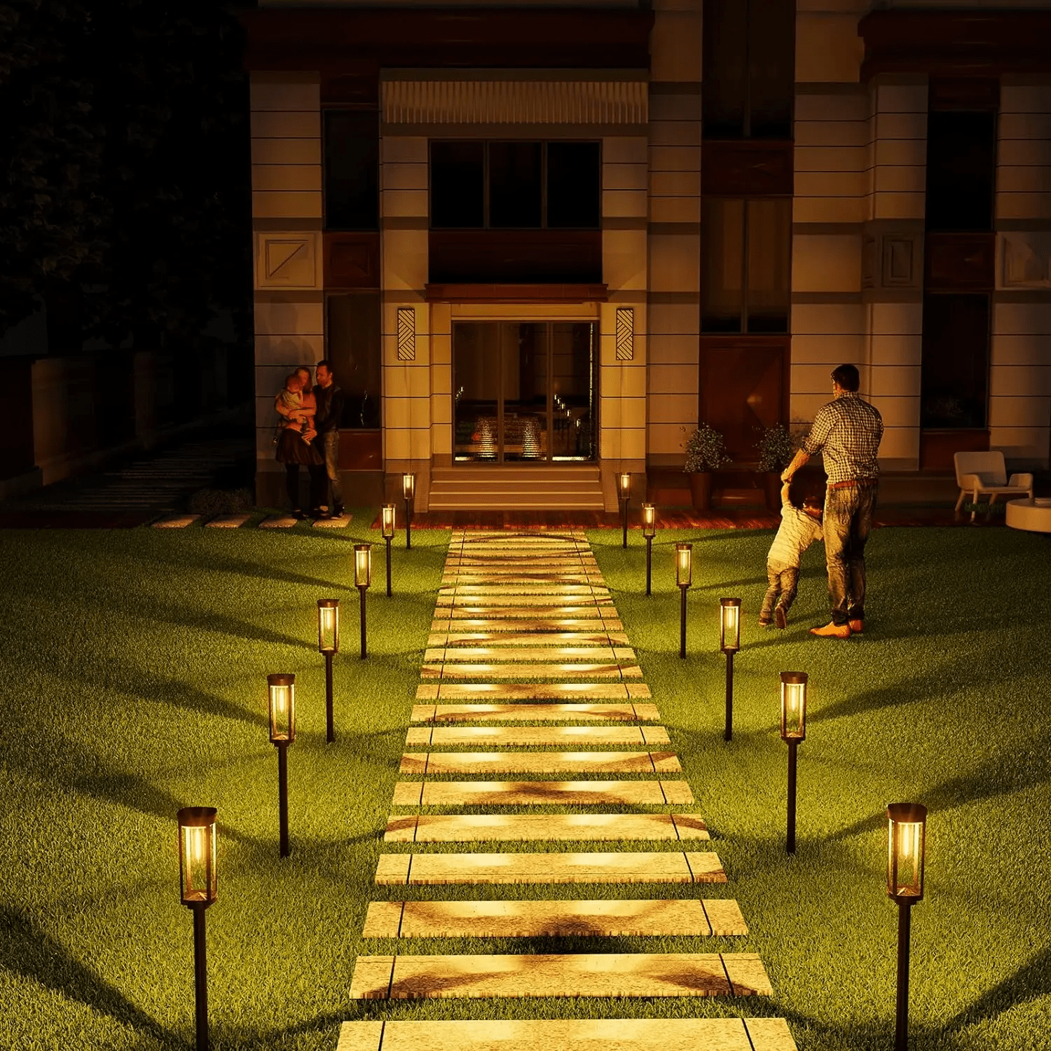 Solar Lanterns Outdoor LED Lighting | Eco-Friendly Garden & Pathway Lights | Aluminum & Plastic | Compact 19cm Design