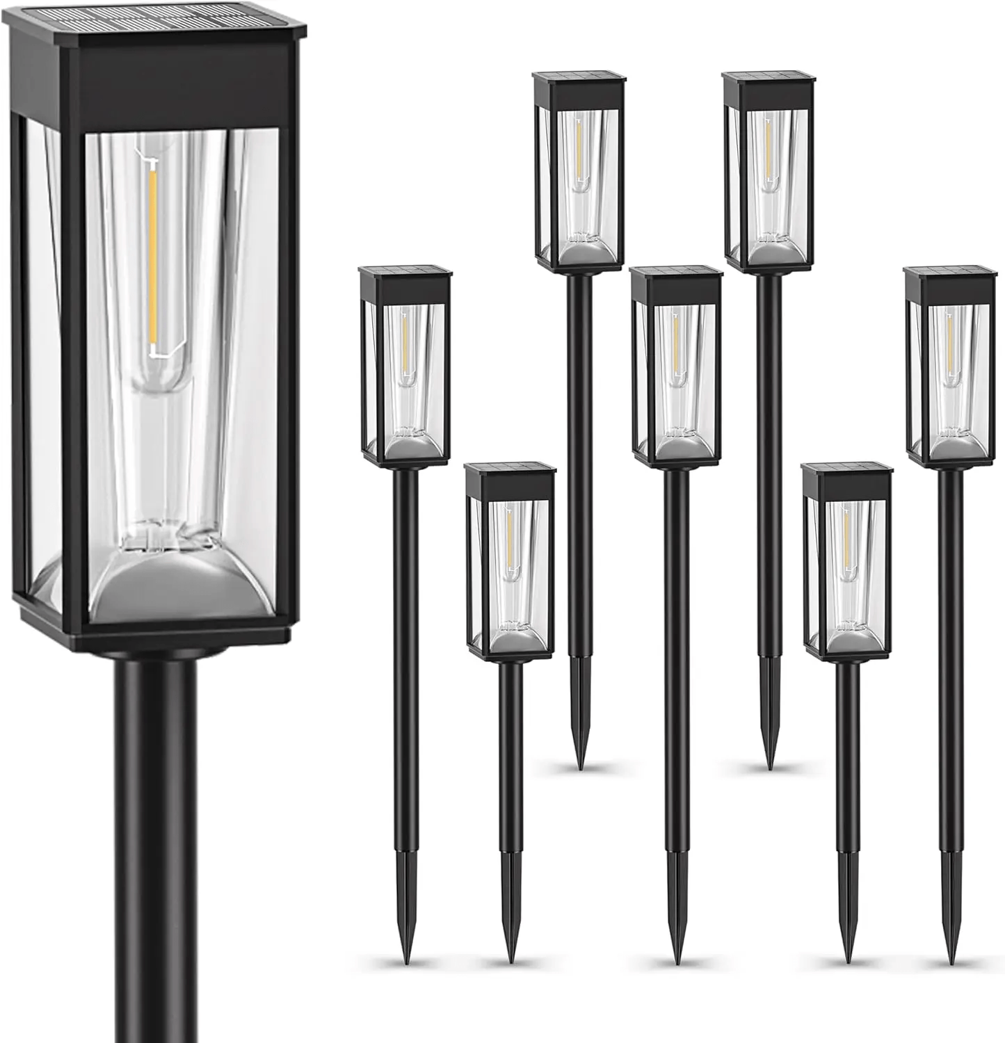 Solar Lanterns Outdoor LED Lighting | Eco-Friendly Garden & Pathway Lights | Aluminum & Plastic | Compact 19cm Design