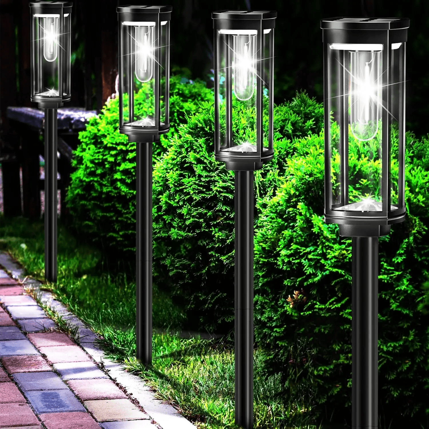 Solar Lanterns Outdoor LED Lighting | Eco-Friendly Garden & Pathway Lights | Aluminum & Plastic | Compact 19cm Design
