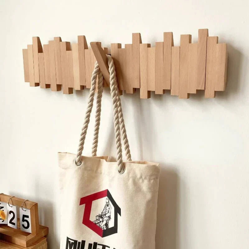 Piano Coat Rack – Wall Hooks Made of Walnut or Beech Wood