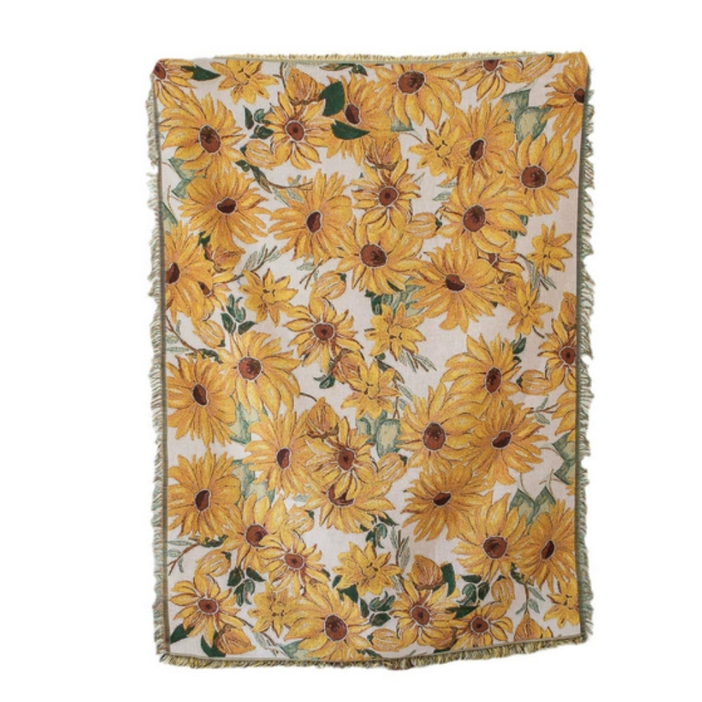 Floral Picnic Blanket 71x51 Inch | Lightweight Microfiber Mix | Sand Resistant Outdoor Beach Mat | Portable Travel Camping