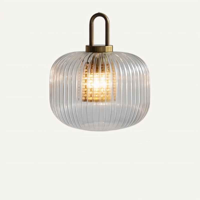 Tosqa Pendant Light Glass Ceiling Lamp | Striped Modern Design | E27 LED Socket | Adjustable 1.5m Cord Hanging Light