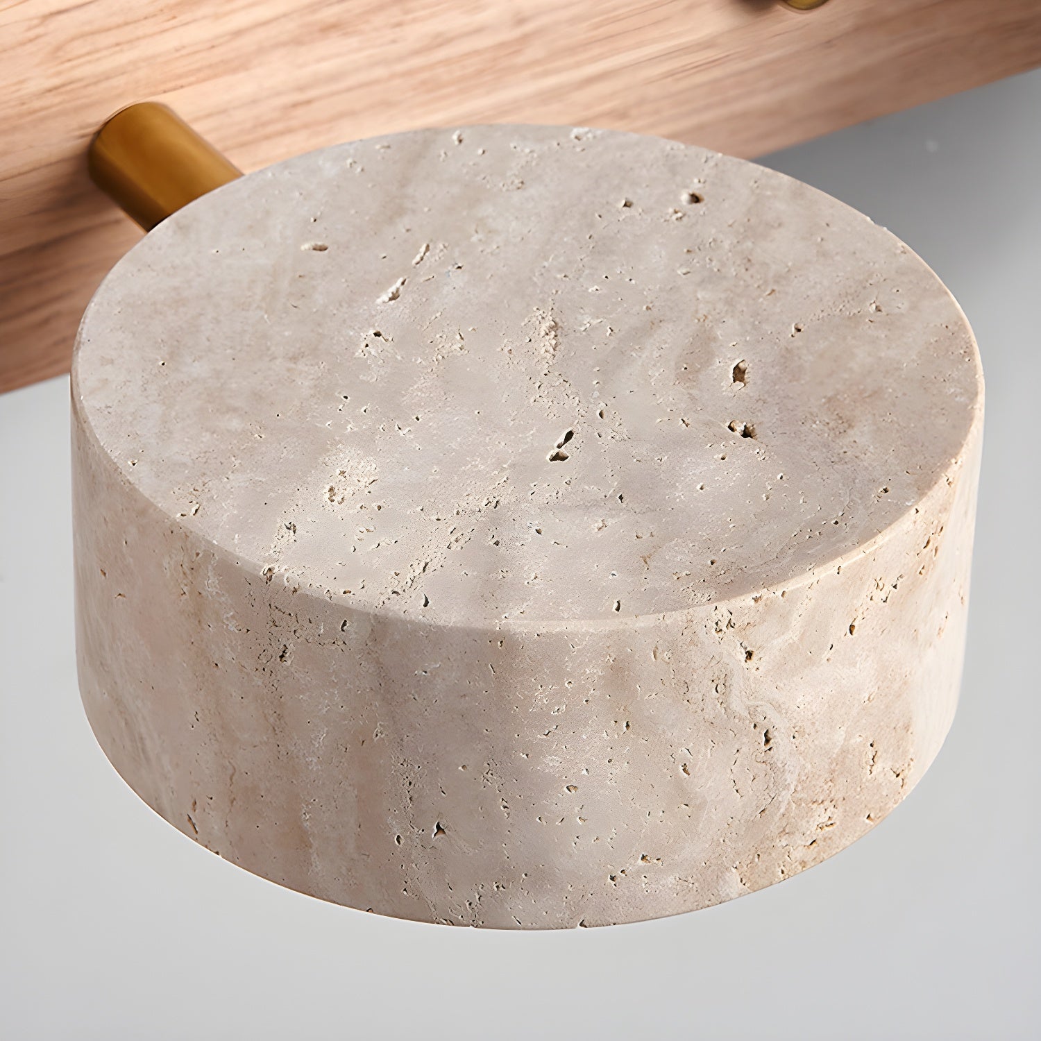 Travertine Duo Wall Lamp LED Bracket Light | Natural Stone & Wood | Modern Minimalist Wall Sconce | 2–4 Light Options
