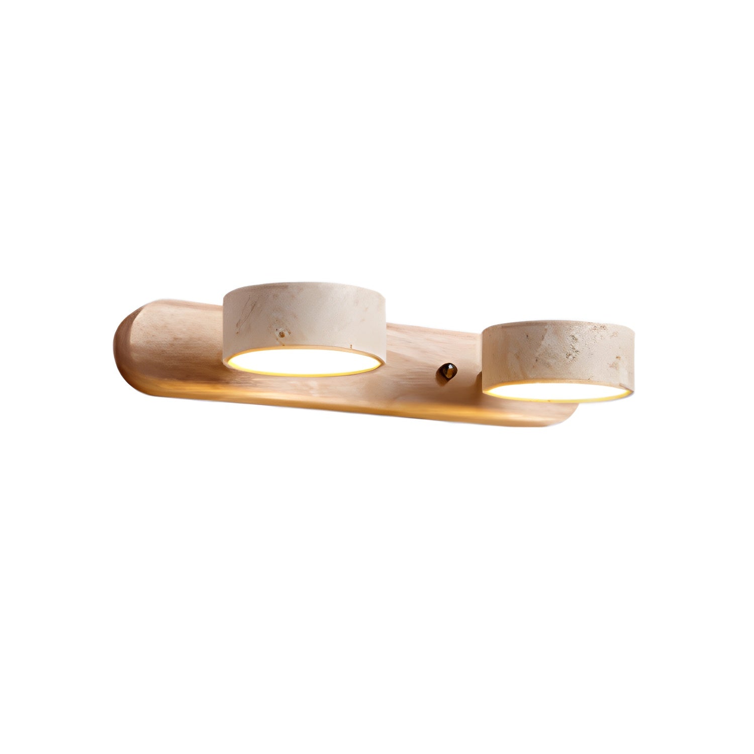 Travertine Duo Wall Lamp LED Bracket Light | Natural Stone & Wood | Modern Minimalist Wall Sconce | 2–4 Light Options