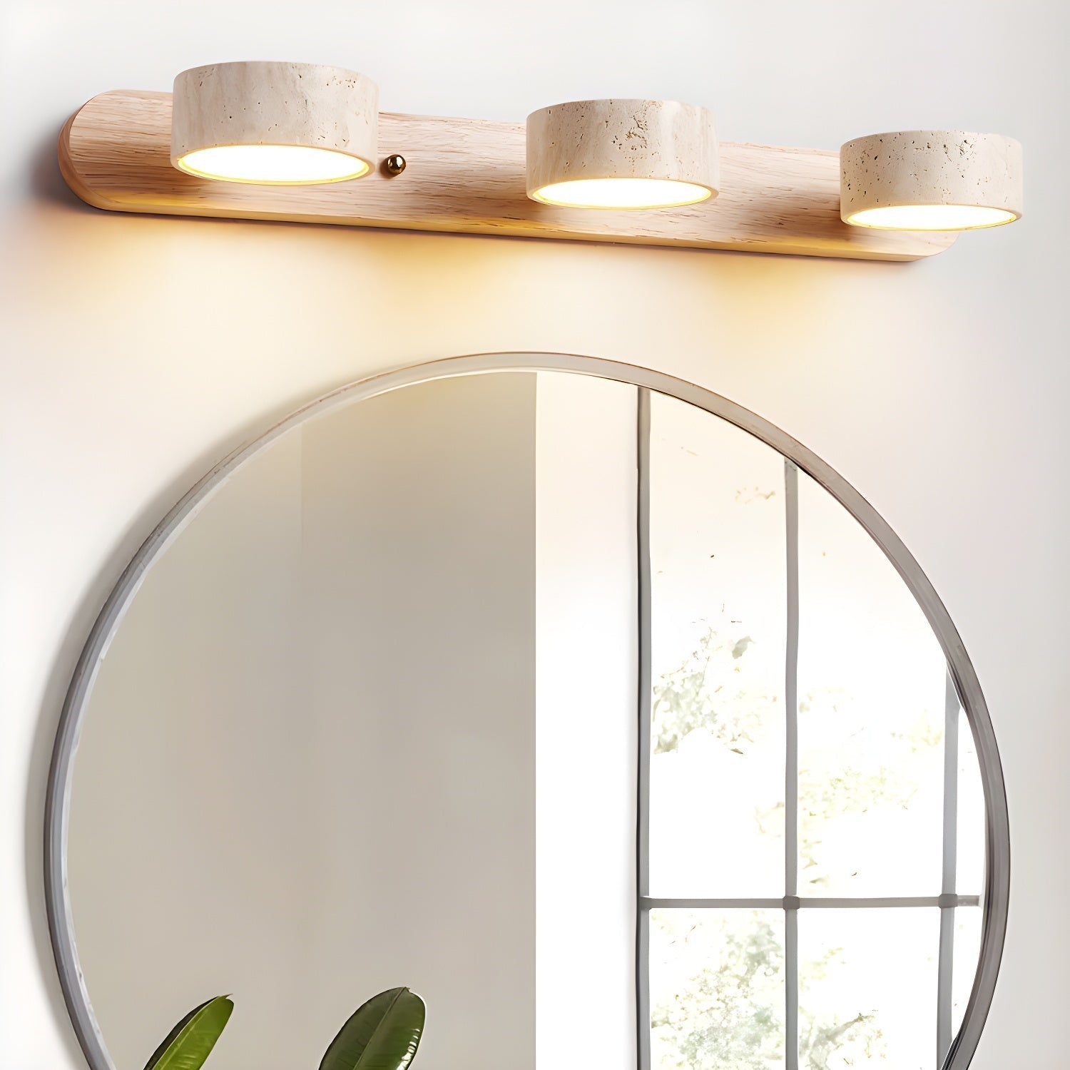 Travertine Duo Wall Lamp LED Bracket Light | Natural Stone & Wood | Modern Minimalist Wall Sconce | 2–4 Light Options