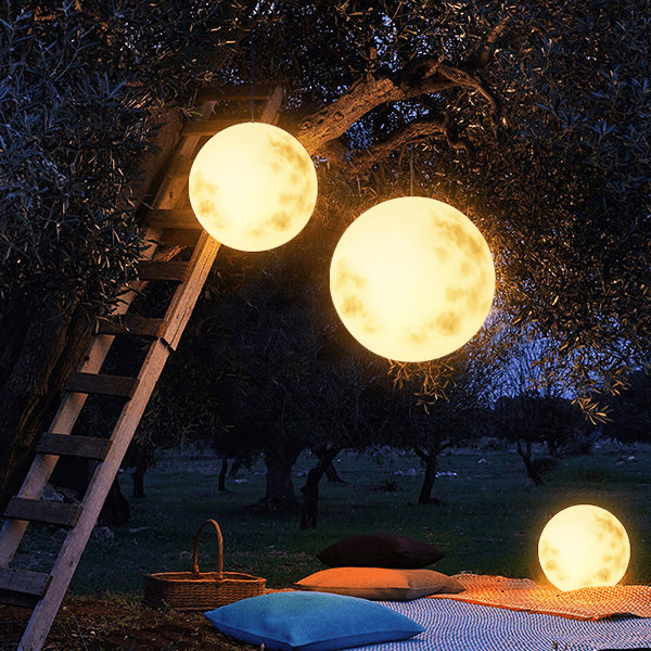 Moon-Shaped Garden Pendant Light