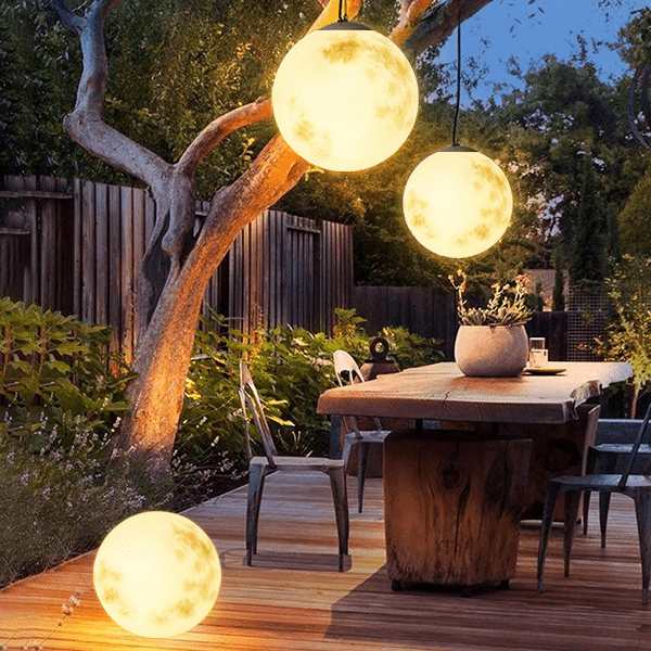 Moon-Shaped Garden Pendant Light