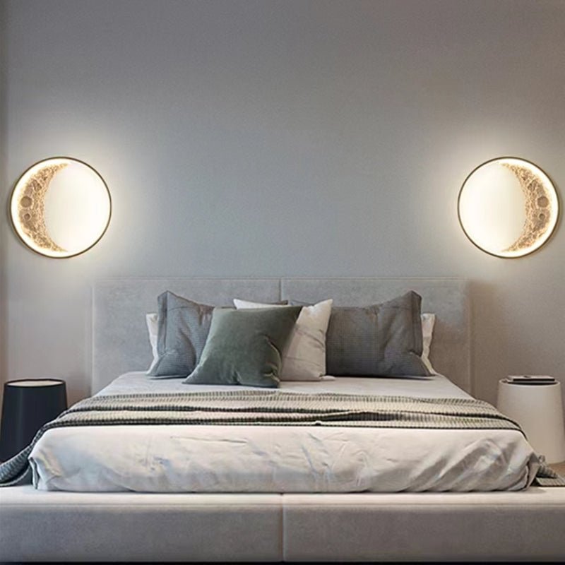 Outdoor Moonlight Wall Lamp Modern LED Garden Light | Moon Texture Design | Waterproof Metal Resin | Warm White 3000K
