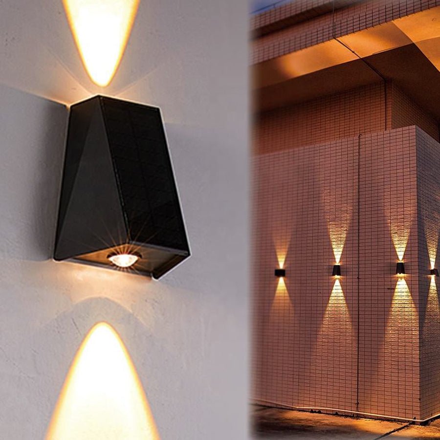Solar LED Wall Lamp | Outdoor Waterproof Up & Down Light | Rotatable Solar Wall Lighting | ABS+PC Garden & Patio Light