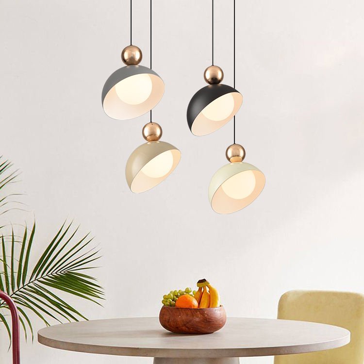 Adjustable Metal Pendant Lamp | Iron & Glass LED Ceiling Light | Modern Dining & Living Room Lighting