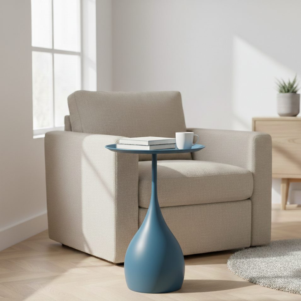 Ariessa Lumo | Mobile Round Side Table in a Slightly Luxurious Design for Sofa & Bed
