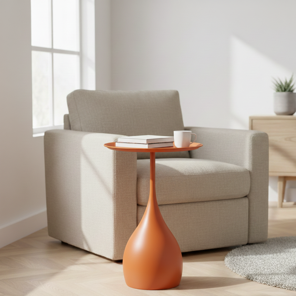 Ariessa Lumo | Mobile Round Side Table in a Slightly Luxurious Design for Sofa & Bed