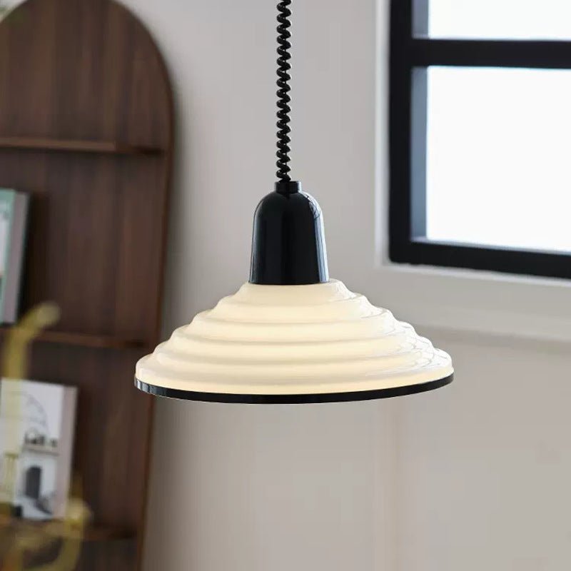 French Cream Glass Wind Pendant Lamp