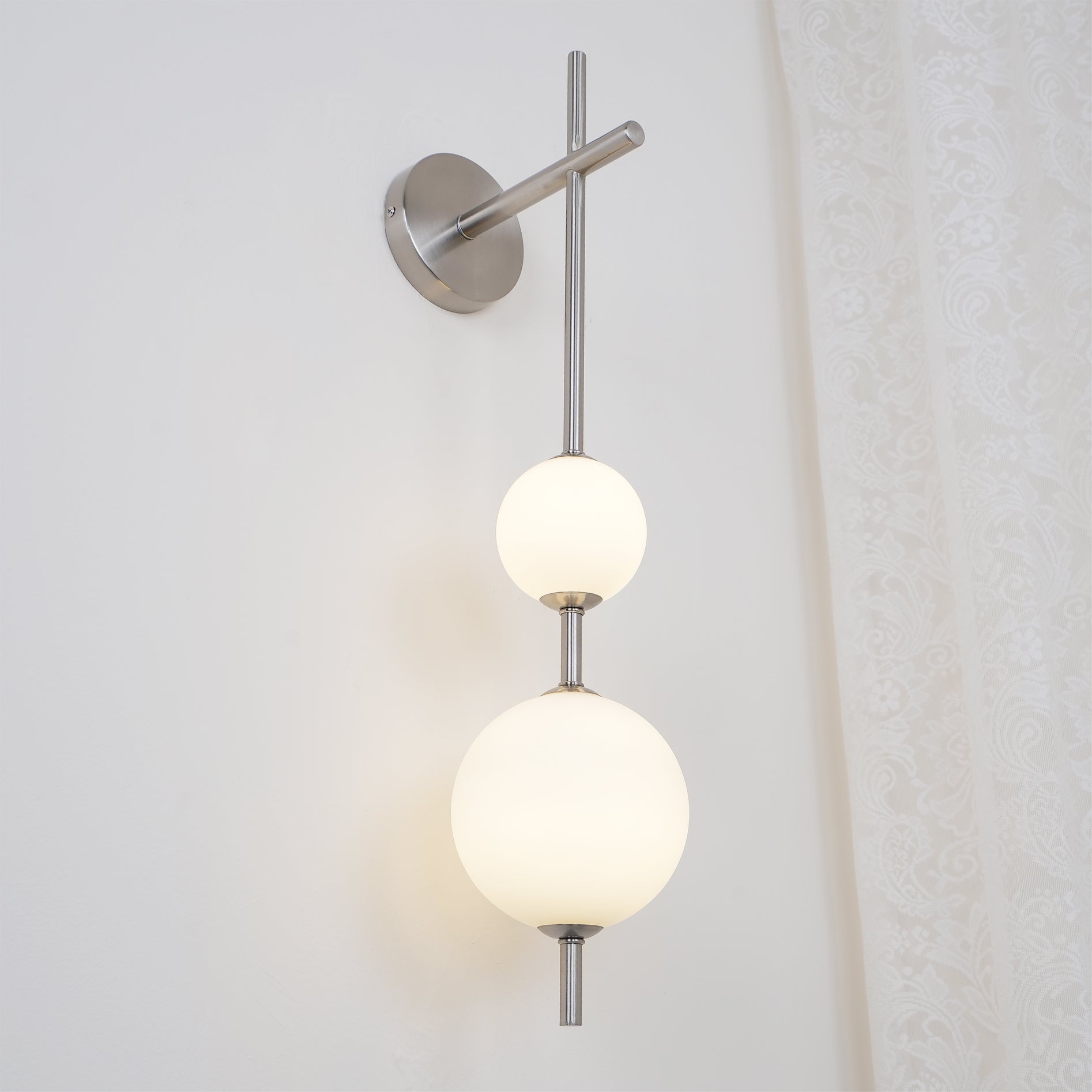 Vertical Globe Wall Lamp LED Sconce Light | Gold Finish Brass | Frosted Glass Orb | Modern Minimalist Wall Lighting 3000K–6000K