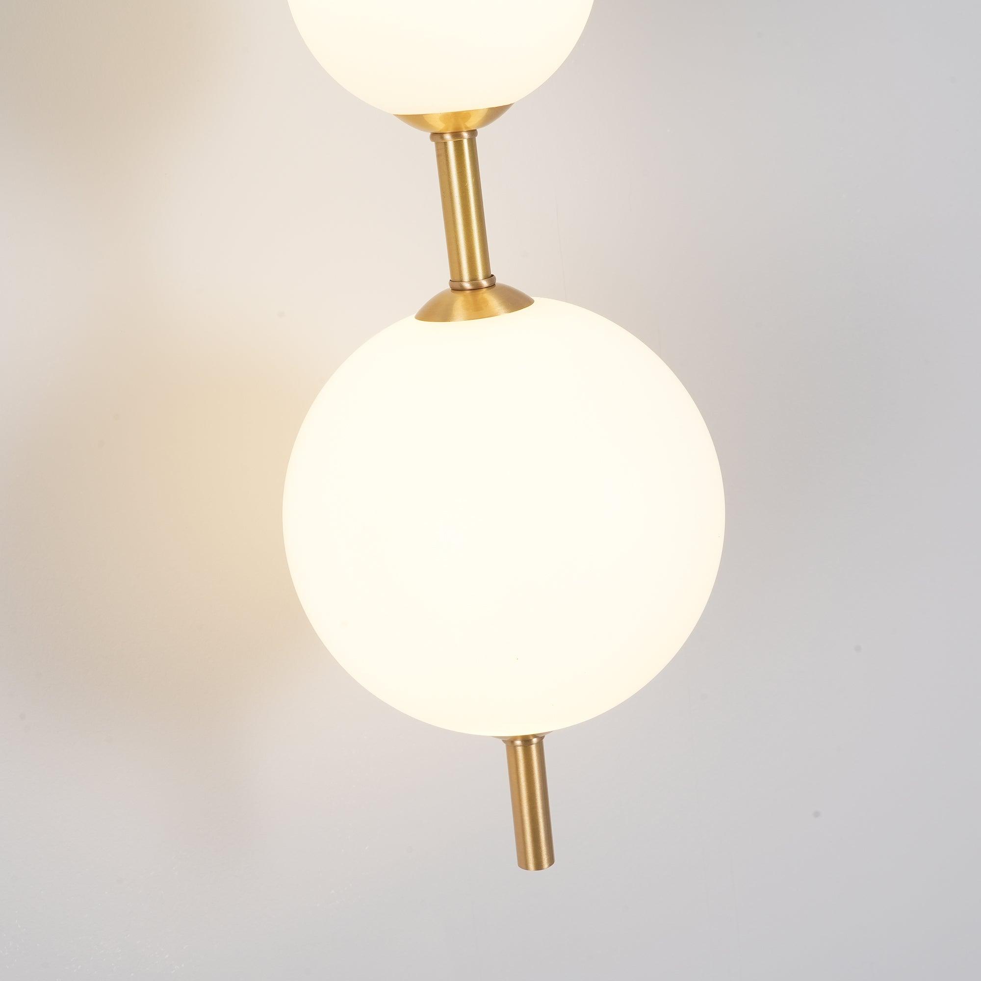 Vertical Globe Wall Lamp LED Sconce Light | Gold Finish Brass | Frosted Glass Orb | Modern Minimalist Wall Lighting 3000K–6000K