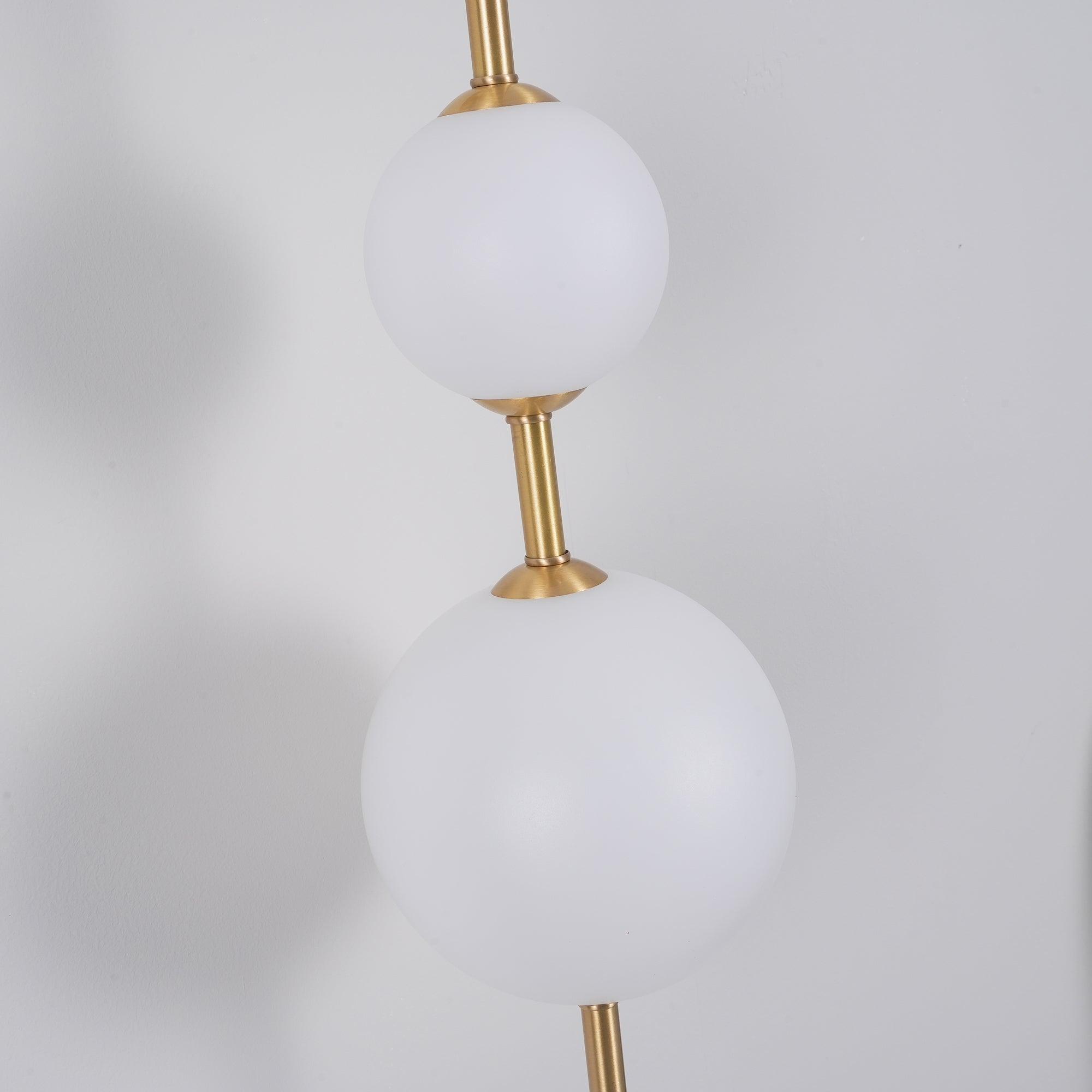 Vertical Globe Wall Lamp LED Sconce Light | Gold Finish Brass | Frosted Glass Orb | Modern Minimalist Wall Lighting 3000K–6000K