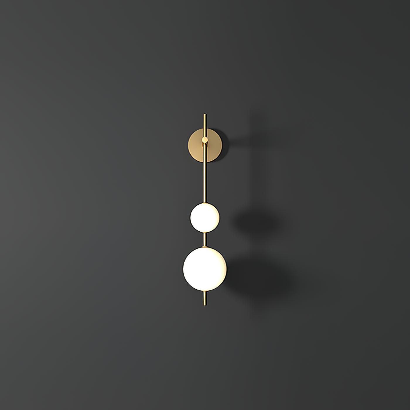 Vertical Globe Wall Lamp LED Sconce Light | Gold Finish Brass | Frosted Glass Orb | Modern Minimalist Wall Lighting 3000K–6000K