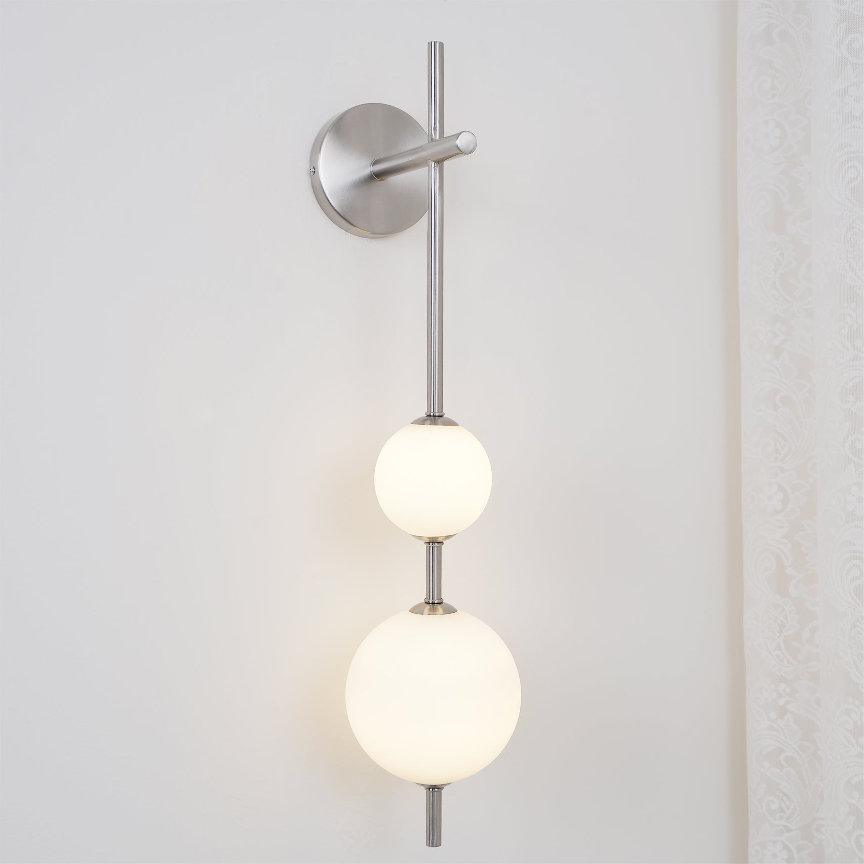 Vertical Globe Wall Lamp LED Sconce Light | Gold Finish Brass | Frosted Glass Orb | Modern Minimalist Wall Lighting 3000K–6000K
