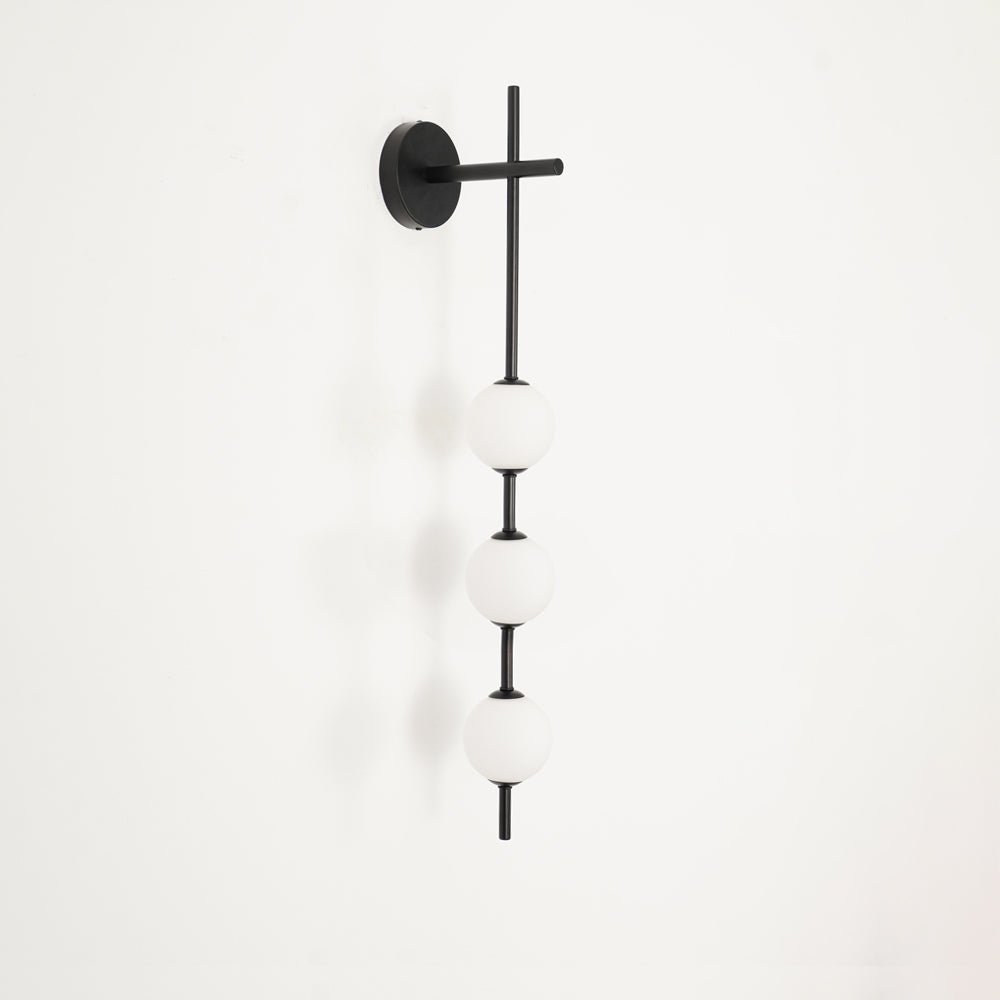 Vertical Globe Wall Lamp LED Sconce Light | Gold Finish Brass | Frosted Glass Orb | Modern Minimalist Wall Lighting 3000K–6000K