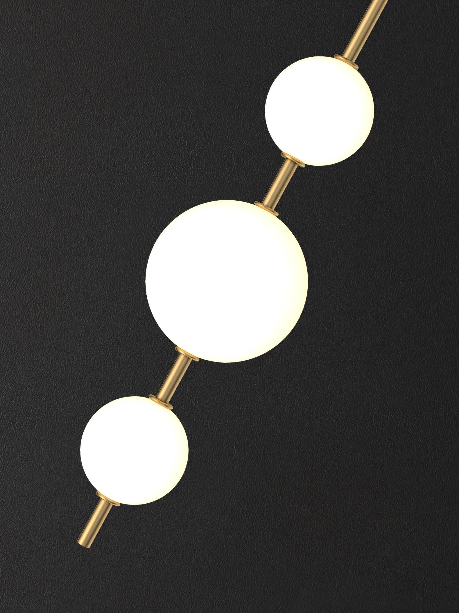 Vertical Globe Wall Lamp LED Sconce Light | Gold Finish Brass | Frosted Glass Orb | Modern Minimalist Wall Lighting 3000K–6000K