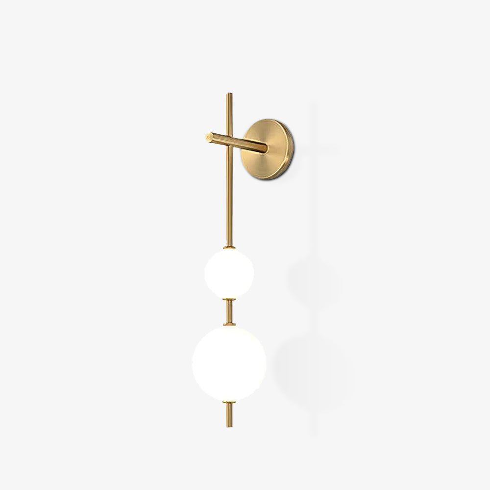 Vertical Globe Wall Lamp LED Sconce Light | Gold Finish Brass | Frosted Glass Orb | Modern Minimalist Wall Lighting 3000K–6000K