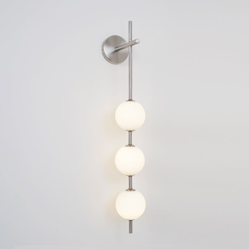 Vertical Globe Wall Lamp LED Sconce Light | Gold Finish Brass | Frosted Glass Orb | Modern Minimalist Wall Lighting 3000K–6000K