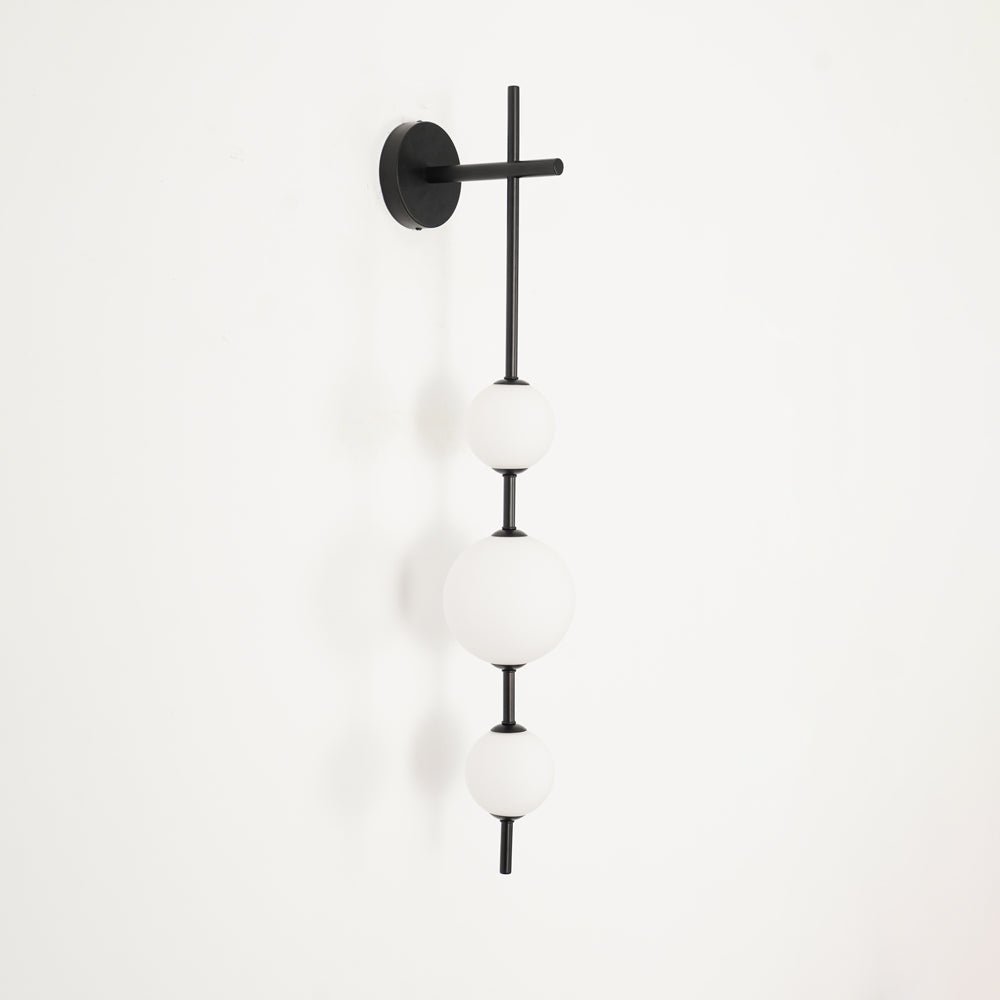 Vertical Globe Wall Lamp LED Sconce Light | Gold Finish Brass | Frosted Glass Orb | Modern Minimalist Wall Lighting 3000K–6000K