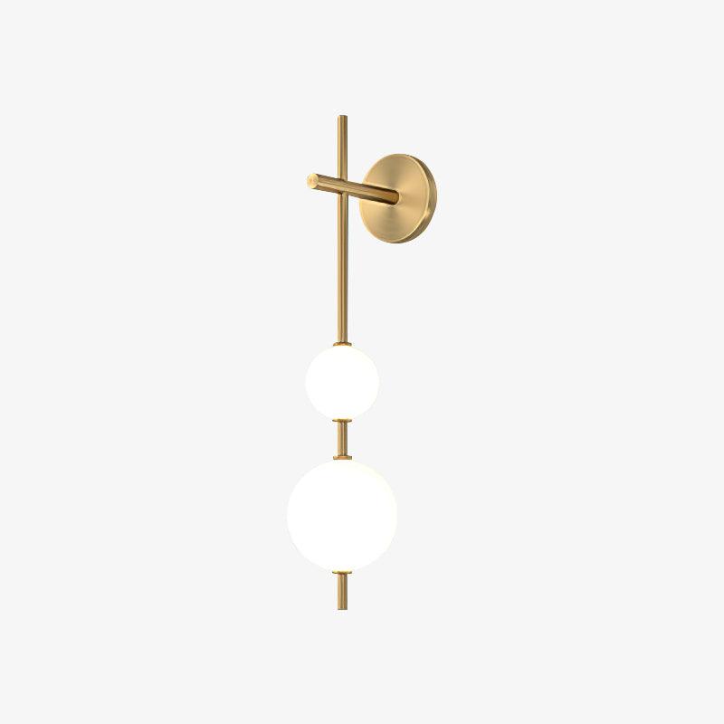 Vertical Globe Wall Lamp LED Sconce Light | Gold Finish Brass | Frosted Glass Orb | Modern Minimalist Wall Lighting 3000K–6000K