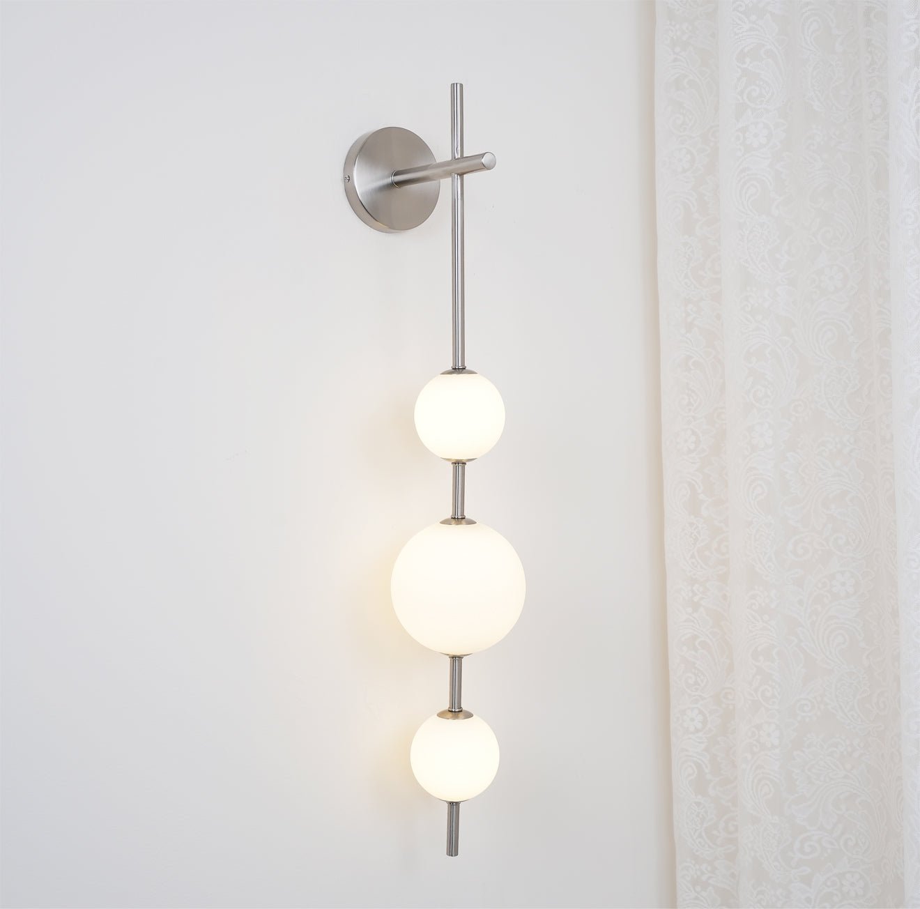 Vertical Globe Wall Lamp LED Sconce Light | Gold Finish Brass | Frosted Glass Orb | Modern Minimalist Wall Lighting 3000K–6000K
