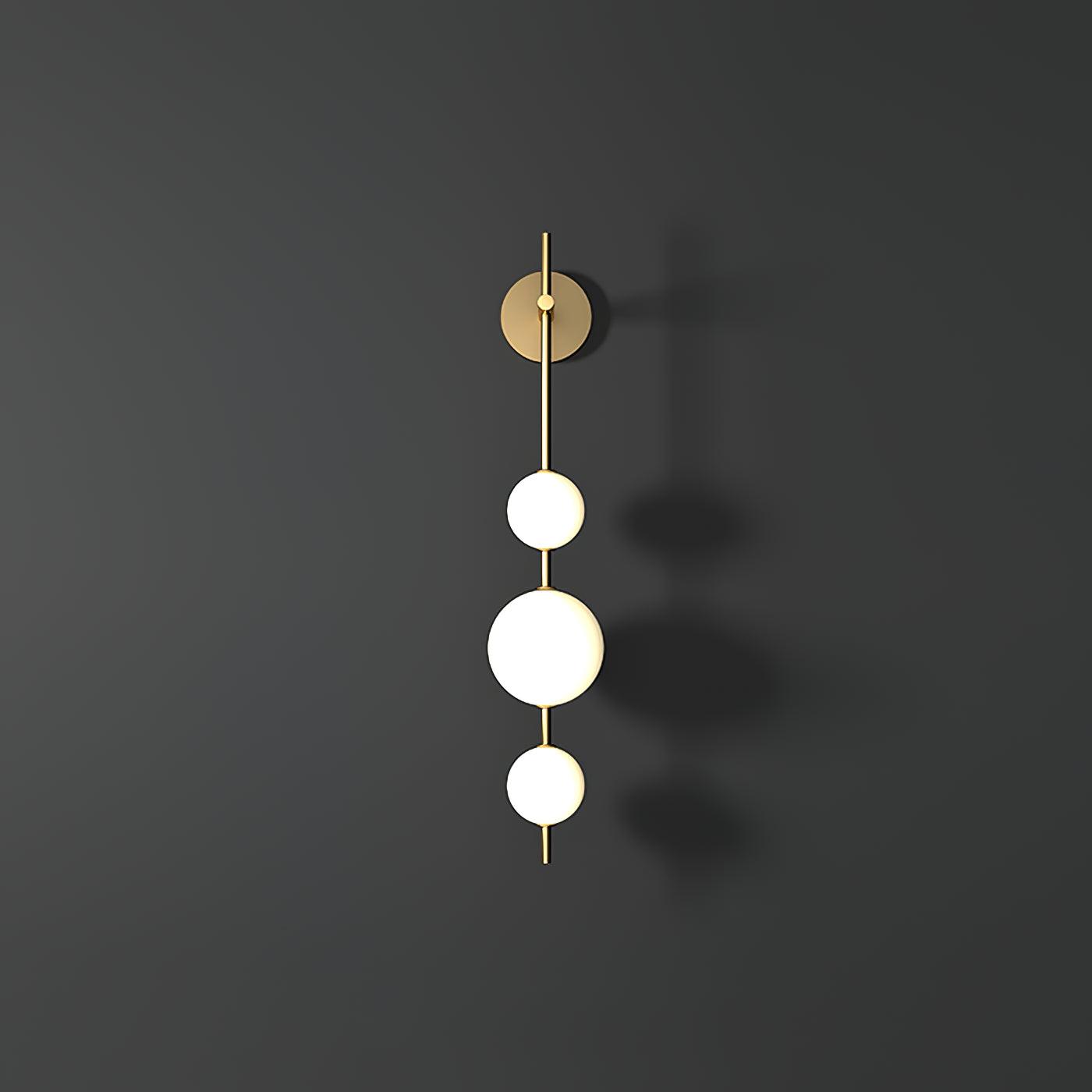 Vertical Globe Wall Lamp LED Sconce Light | Gold Finish Brass | Frosted Glass Orb | Modern Minimalist Wall Lighting 3000K–6000K