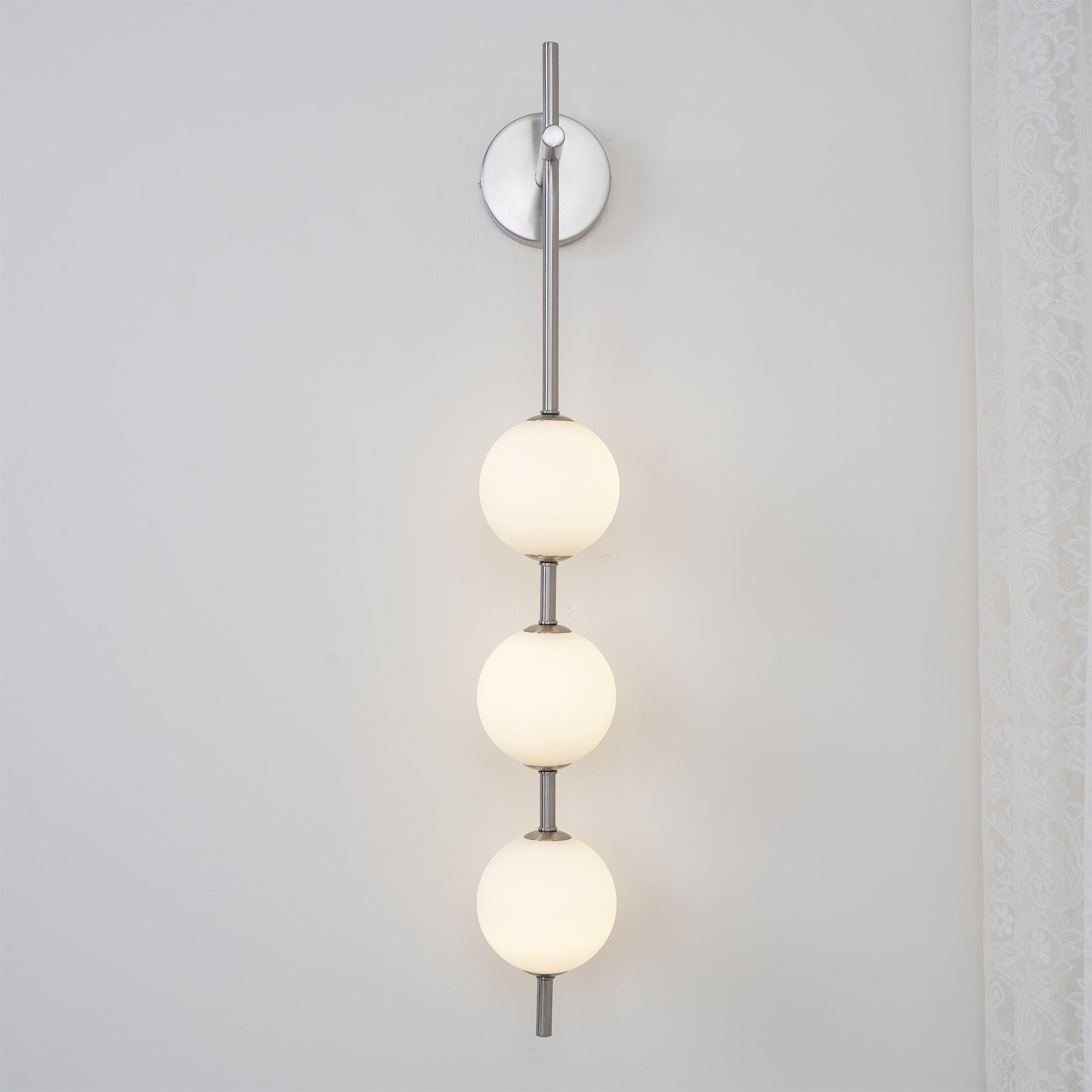 Vertical Globe Wall Lamp LED Sconce Light | Gold Finish Brass | Frosted Glass Orb | Modern Minimalist Wall Lighting 3000K–6000K