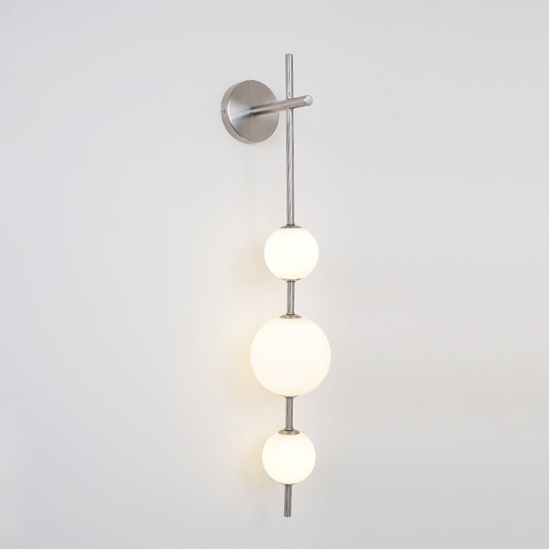 Vertical Globe Wall Lamp LED Sconce Light | Gold Finish Brass | Frosted Glass Orb | Modern Minimalist Wall Lighting 3000K–6000K
