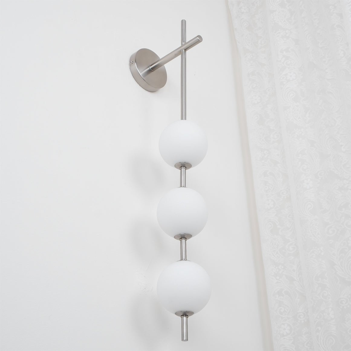 Vertical Globe Wall Lamp LED Sconce Light | Gold Finish Brass | Frosted Glass Orb | Modern Minimalist Wall Lighting 3000K–6000K