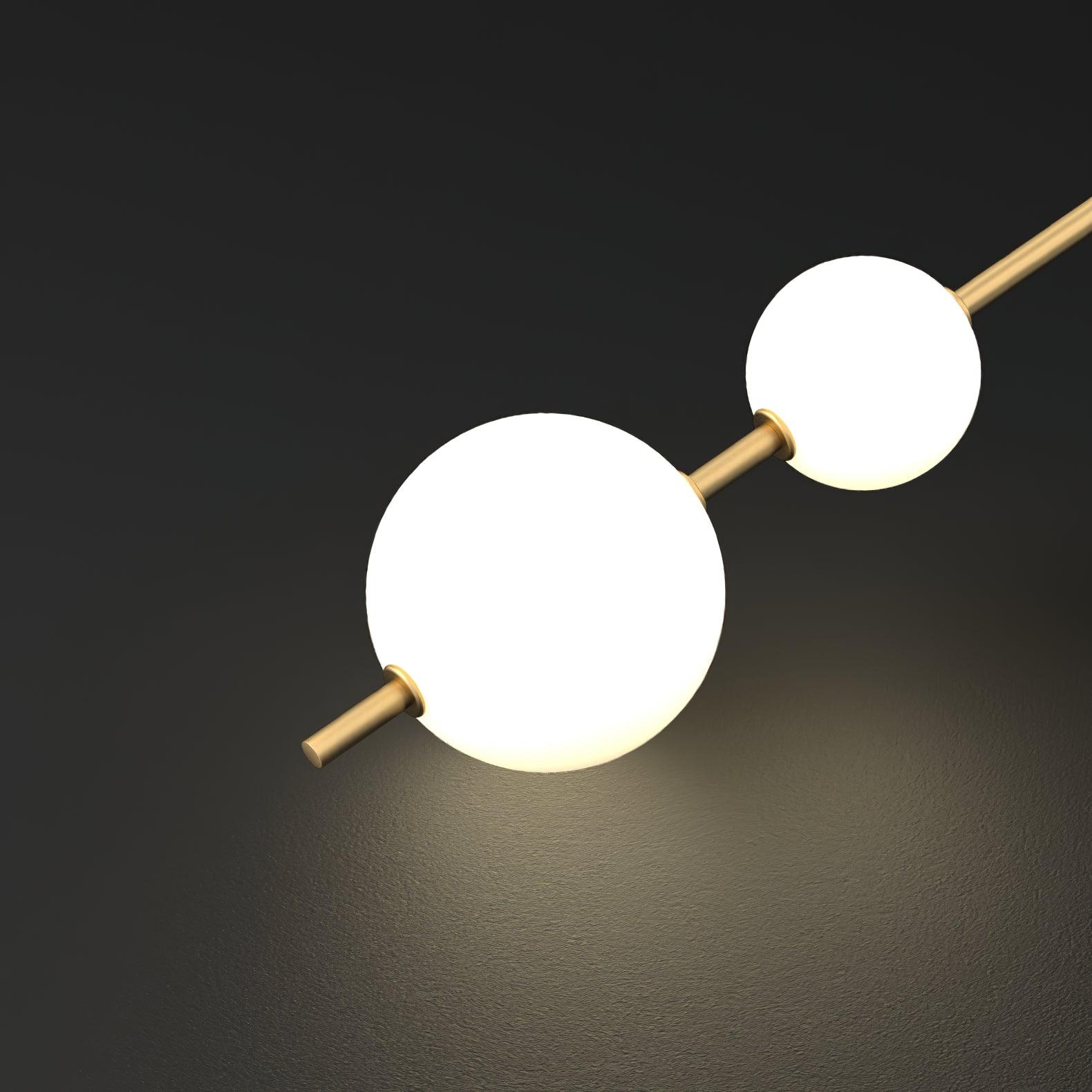 Vertical Globe Wall Lamp LED Sconce Light | Gold Finish Brass | Frosted Glass Orb | Modern Minimalist Wall Lighting 3000K–6000K