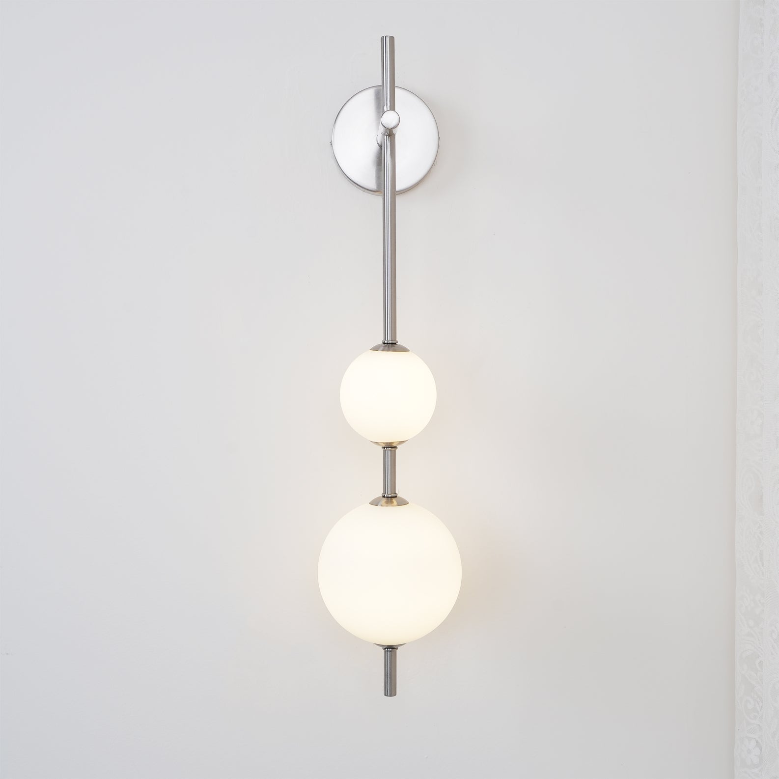 Vertical Globe Wall Lamp LED Sconce Light | Gold Finish Brass | Frosted Glass Orb | Modern Minimalist Wall Lighting 3000K–6000K