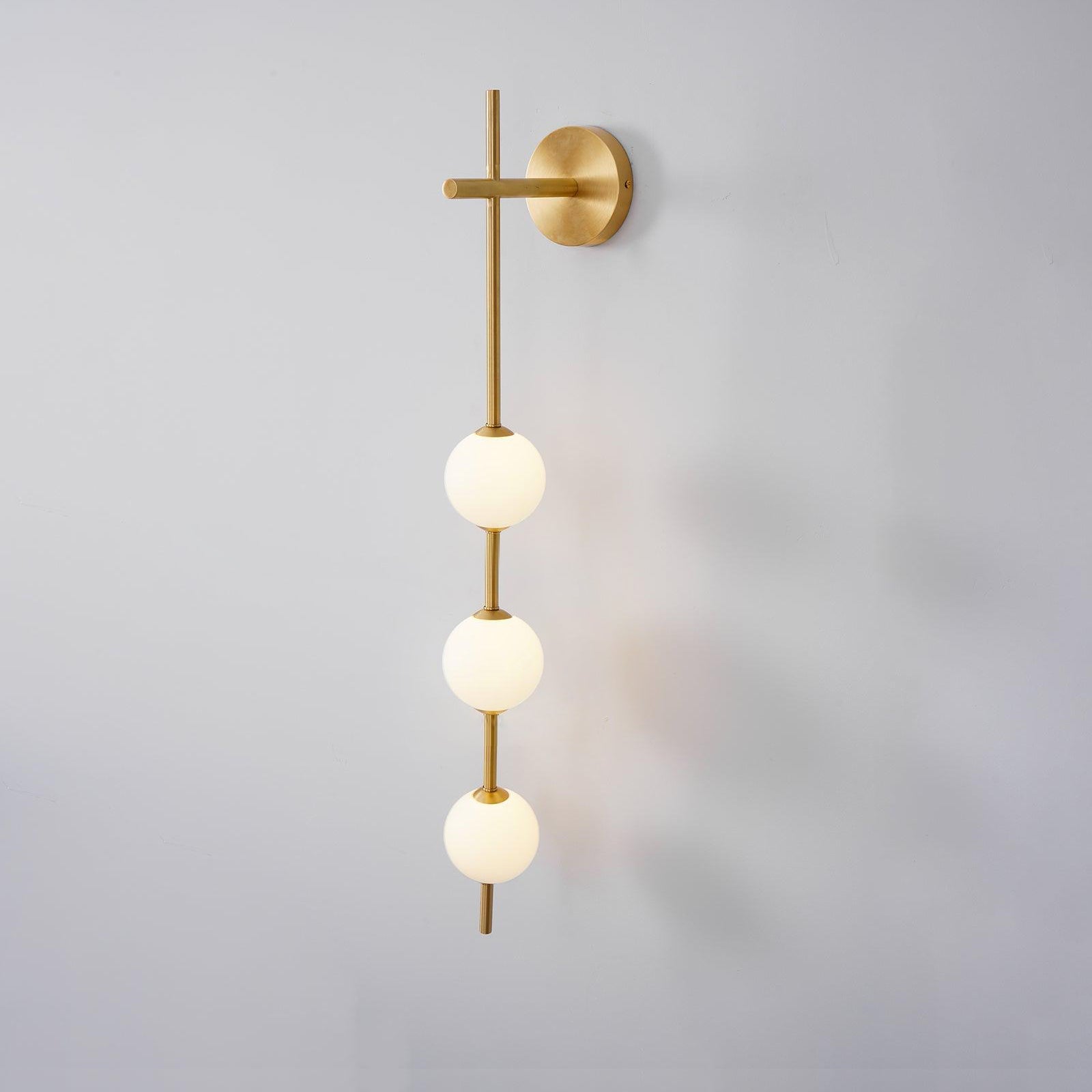 Vertical Globe Wall Lamp LED Sconce Light | Gold Finish Brass | Frosted Glass Orb | Modern Minimalist Wall Lighting 3000K–6000K