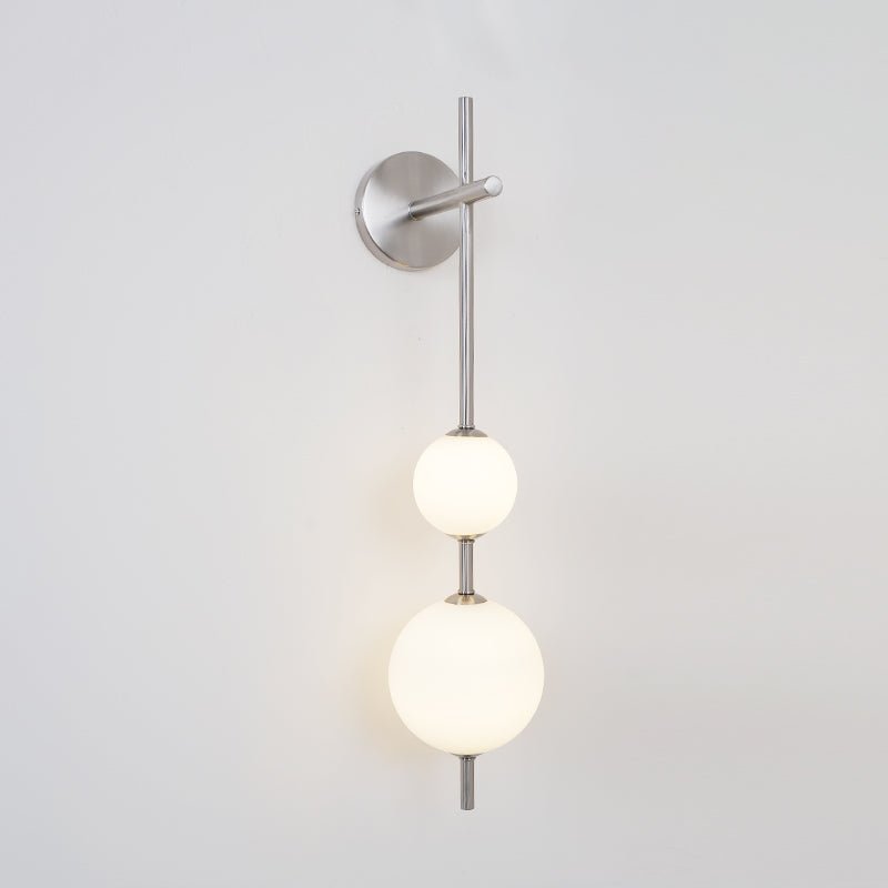 Vertical Globe Wall Lamp LED Sconce Light | Gold Finish Brass | Frosted Glass Orb | Modern Minimalist Wall Lighting 3000K–6000K