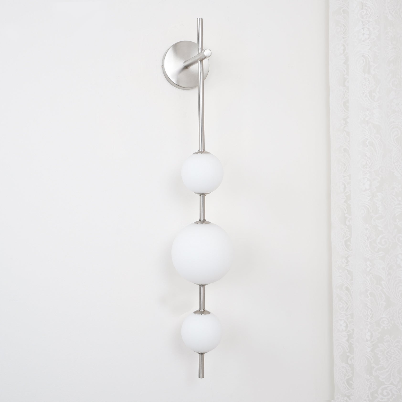 Vertical Globe Wall Lamp LED Sconce Light | Gold Finish Brass | Frosted Glass Orb | Modern Minimalist Wall Lighting 3000K–6000K